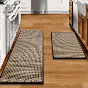 Washable Non-Skid Kitchen Rugs Set of 2
