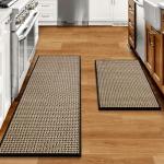 Washable Non-Skid Kitchen Rugs Set of 2