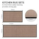 Washable Non-Skid Kitchen Rugs Set of 2