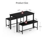 Tatub 3-Piece Dining Table Set for 4