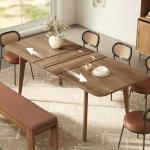 VASAGLE Extendable Dining Table for 4-8, Honey Brown
