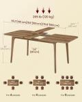 VASAGLE Extendable Dining Table for 4-8, Honey Brown