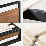 Stylish Metal and Wood Bed Frame with Headboard