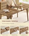 VASAGLE Extendable Dining Table for 4-8, Honey Brown