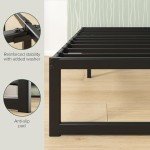 Zinus Quick Lock Black King Bed Frame with Storage
