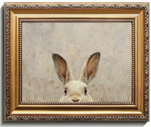 Vintage Gold Framed Easter Bunny Wall Art