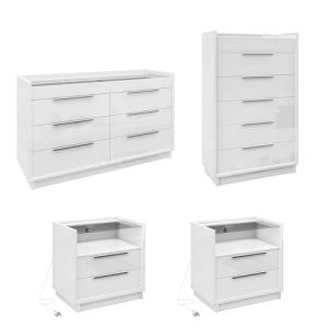 4-Piece Modern Bedroom Furniture Set with Nightstands