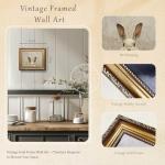 Vintage Gold Framed Easter Bunny Wall Art