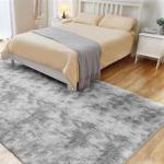 Ultra Soft Tie-Dyed Light Grey Area Rug 5x7