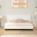 Boucle Fabric Queen Bed Frame with Slats