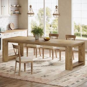 Modern 86.6-Inch Farmhouse Dining Table for 6-8