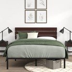 ZINUS Queen Size Bamboo and Metal Bed Frame