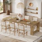 Modern 86.6-Inch Farmhouse Dining Table for 6-8