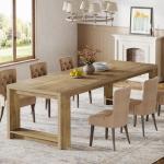 Modern 86.6-Inch Farmhouse Dining Table for 6-8