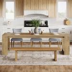 Modern 86.6-Inch Farmhouse Dining Table for 6-8