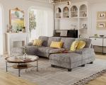 Furmax Grey U-Shaped Sectional Sofa for Living Room