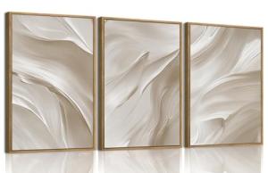 Large Abstract Framed Wall Art Set, 3 Pieces