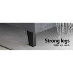 Tufted Grey Queen Bed Frame with Wooden Base