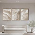 Large Abstract Framed Wall Art Set, 3 Pieces