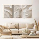 Large Abstract Framed Wall Art Set, 3 Pieces