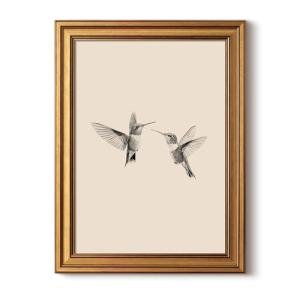 Gold Framed Vintage Birds Canvas Wall Art