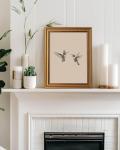 Gold Framed Vintage Birds Canvas Wall Art