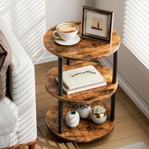 XBurmo 3-Tier Round Accent End Table