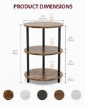 XBurmo 3-Tier Round Accent End Table