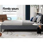 Tufted Grey Queen Bed Frame with Wooden Base
