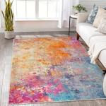 Colorful 5x7 Washable Area Rug for Home