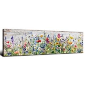 Colorful Rustic Wildflower Wall Art for Home Decor