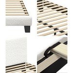 Boucle Fabric Queen Bed Frame with Slats