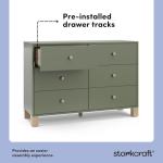 Storkcraft California 6-Drawer Dresser in Olive