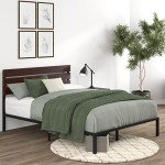 ZINUS Queen Size Bamboo and Metal Bed Frame
