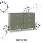 Storkcraft California 6-Drawer Dresser in Olive