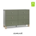 Storkcraft California 6-Drawer Dresser in Olive