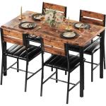 Rustic Brown Dining Table Set for 4
