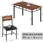 Rustic Brown Dining Table Set for 4