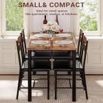 Rustic Brown Dining Table Set for 4