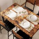 Rustic Brown Dining Table Set for 4