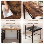 Rustic Brown Dining Table Set for 4