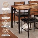 Rustic Brown Dining Table Set for 4