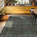 Dark Green Vintage 8x10 Washable Area Rug