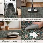 Dark Green Vintage 8x10 Washable Area Rug