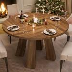 47" Round Walnut Dining Table for 4-6