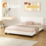 Boucle Fabric Queen Bed Frame with Slats