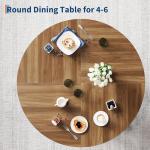 47" Round Walnut Dining Table for 4-6