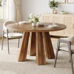 47" Round Walnut Dining Table for 4-6