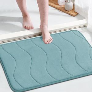 Aqua Green Flamingo Memory Foam Bath Mat Rug