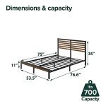 Zinus Kai Bamboo Metal Platform Bed Frame, Full